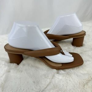 A New Day Women's Sandals Toe Strap Block Heel Brown Size 9.5